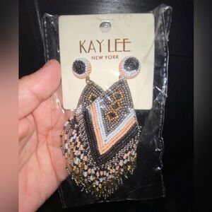 New Kay Lee seed bead earrings